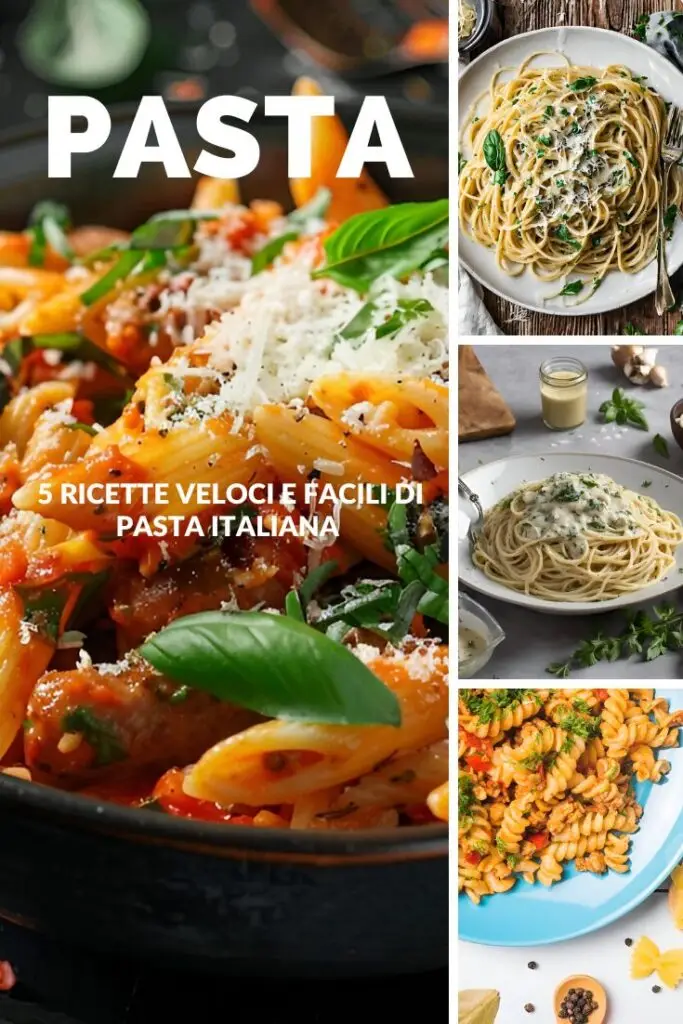 Piatti di pasta italiana freschi e colorati