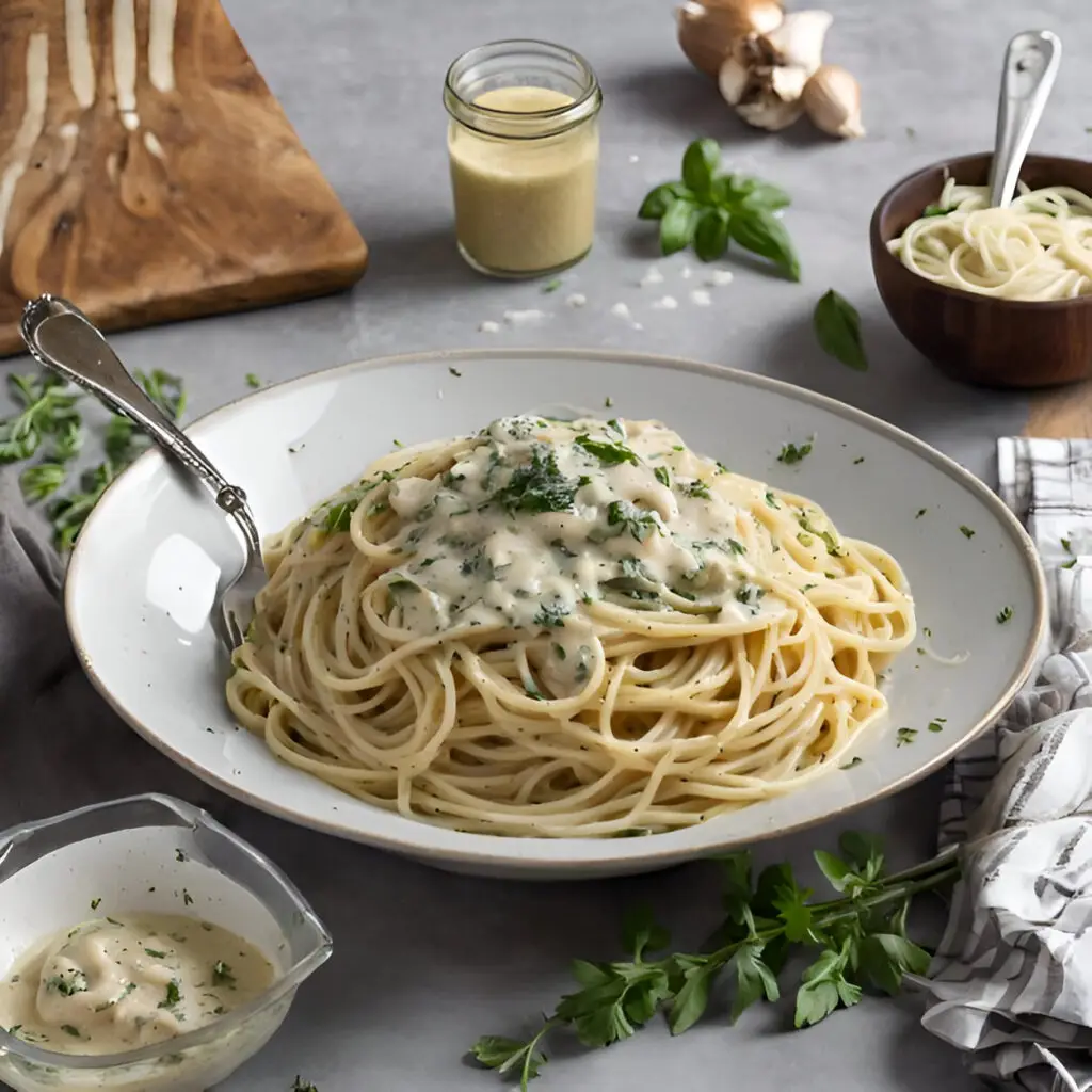 Pasta alla carbonara con pancetta croccante e Pecorino.