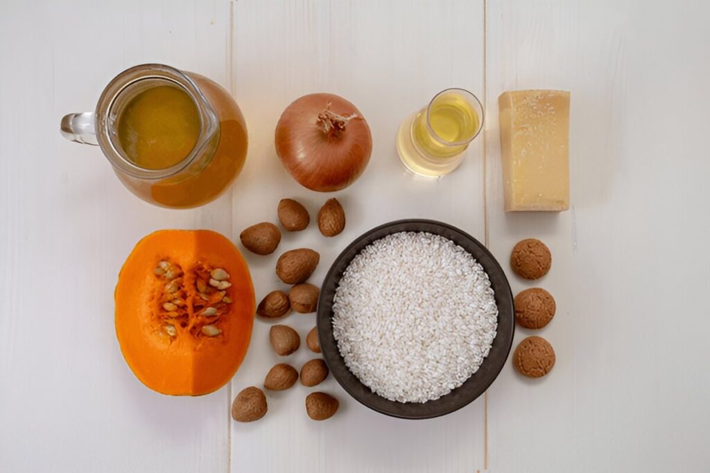 ngredienti freschi per risotto alla zucca