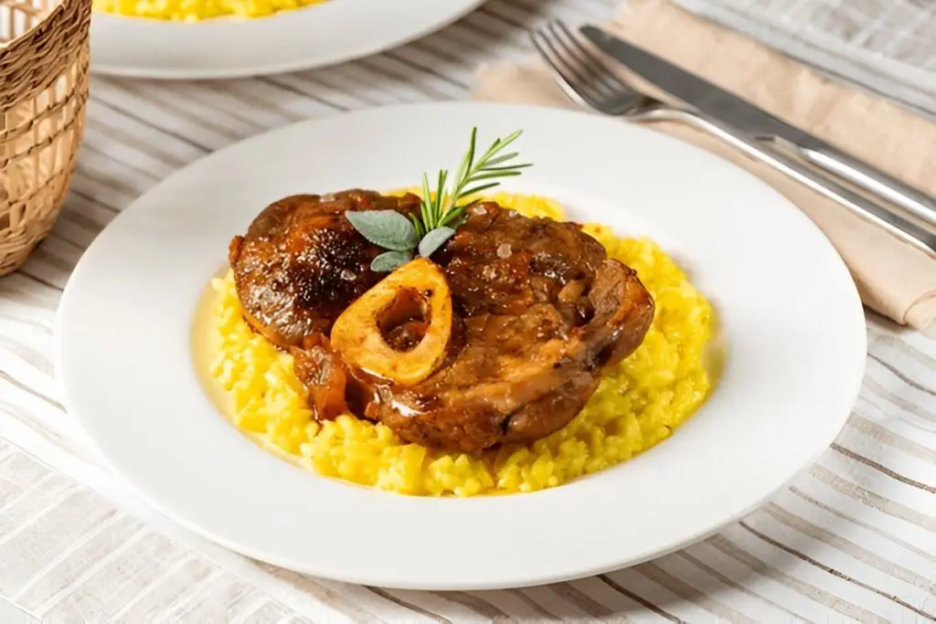 Risotto alla Milanese tradizionale preparato con zafferano