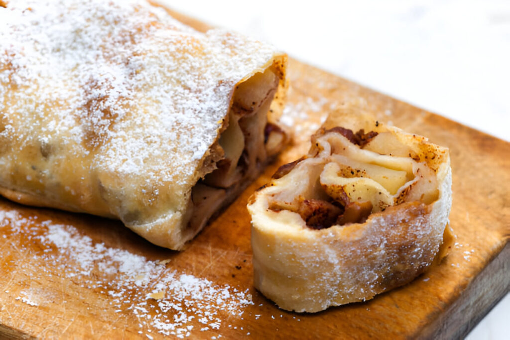 Preparazione del ripieno di mele per lo strudel