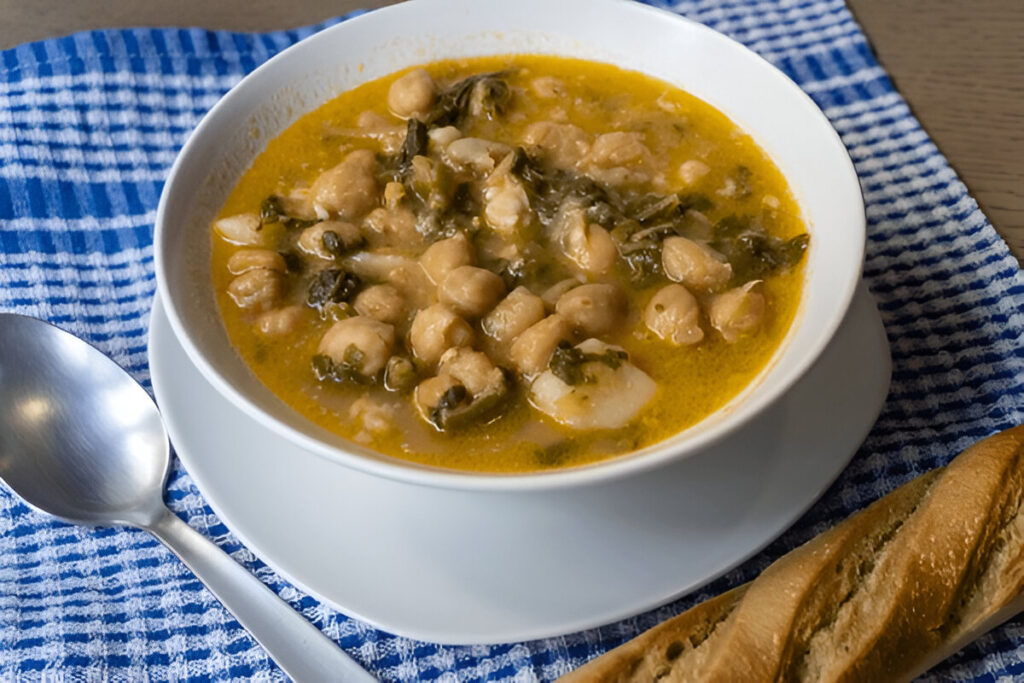 Zuppa di cavolo nero con un tocco di olio d'oliva