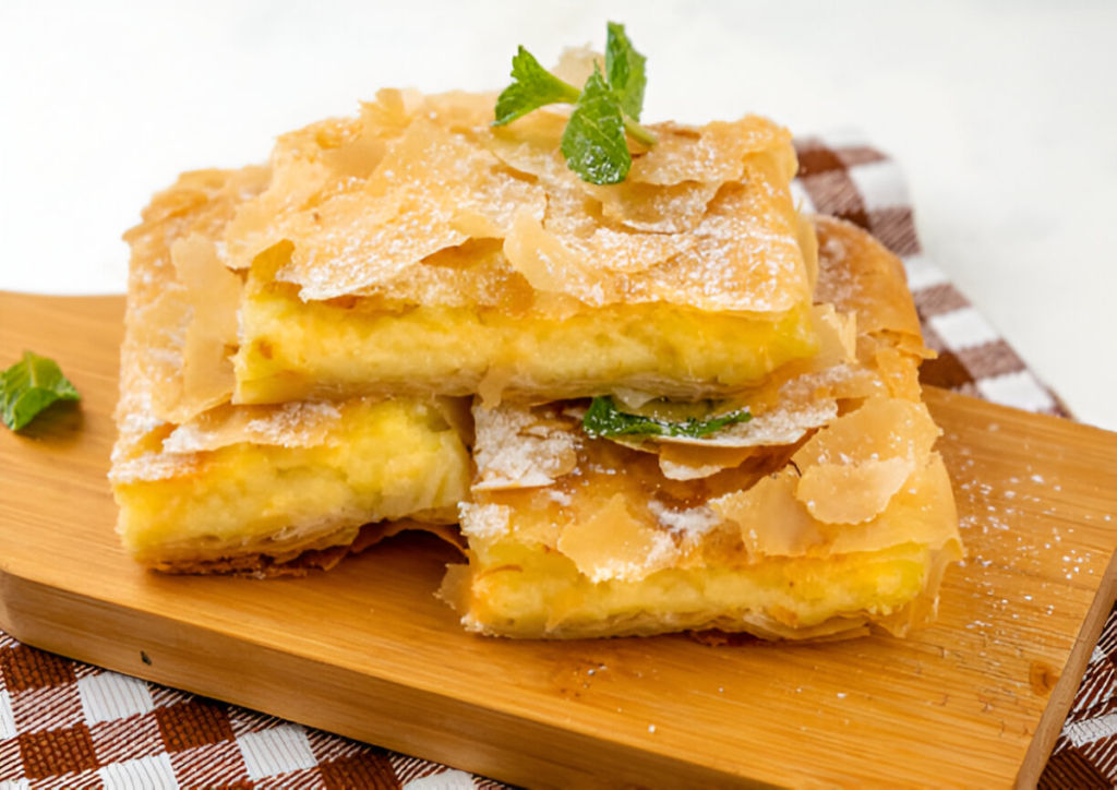 Torte salate facili e veloci con pasta sfoglia rettangolare servite elegantemente su un piatto