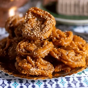 Chebakia: Il Dolce Tradizionale Marocchino dal Sapore Speziato e Irresistibile 2 Chebakia marocchina: dolce intrecciato con miele e sesamo